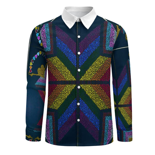 Margeaux Pride & Joy Peach Velvet V-Neck Shirt – Retro-Inspired Pride Comfort for Every Body