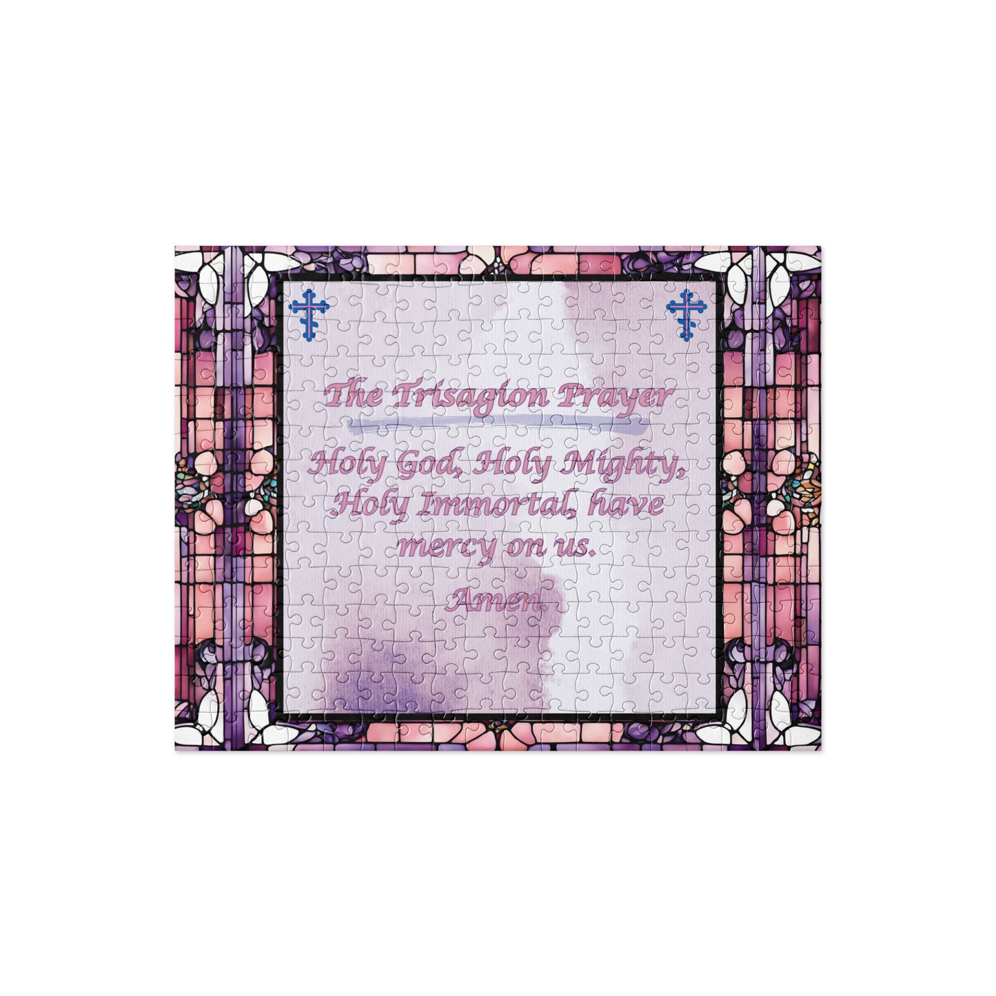 Orthodox Christmas Jigsaw Puzzle – The Trisagion Prayer, Stained Glass Design