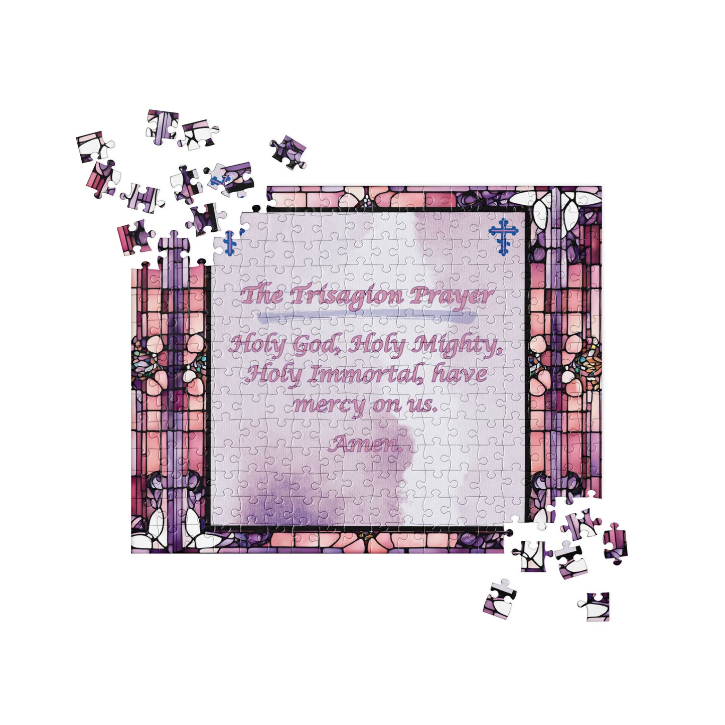 Orthodox Christmas Jigsaw Puzzle – The Trisagion Prayer, Stained Glass Design