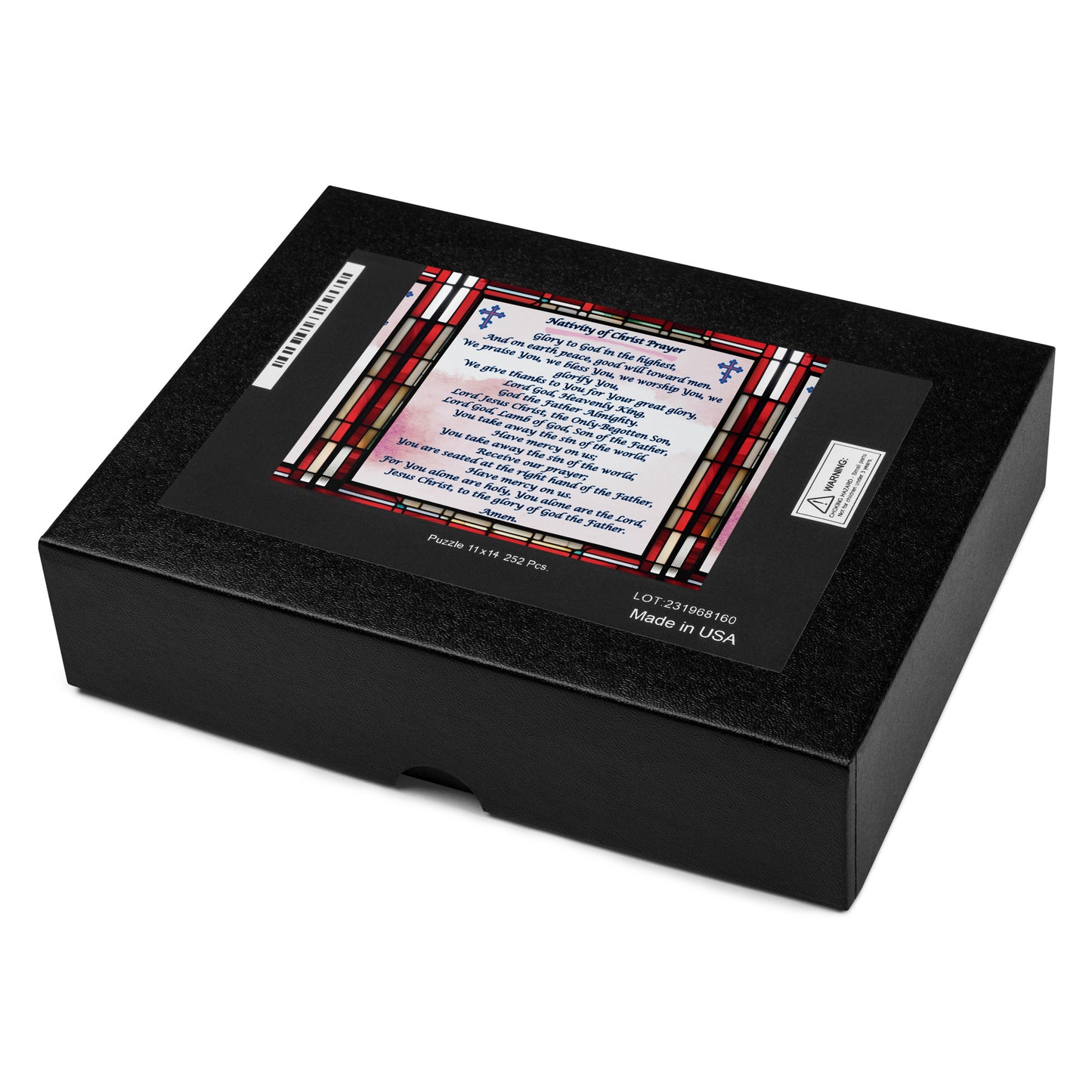 Orthodox Christmas Jigsaw Puzzle – Nativity of Christ Prayer, Stained Glass Design