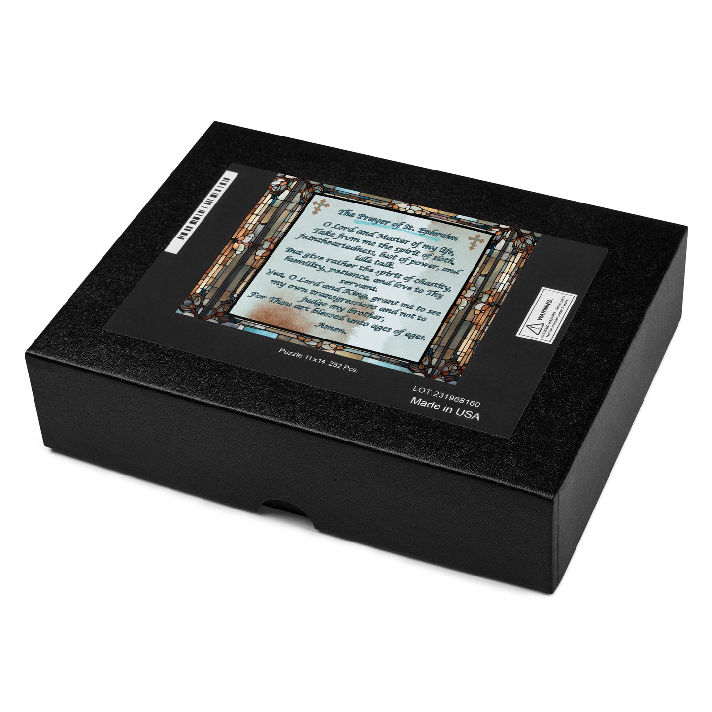 Orthodox Christmas Jigsaw Puzzle – Prayer of Saint Ephraim, Stained Glass Design