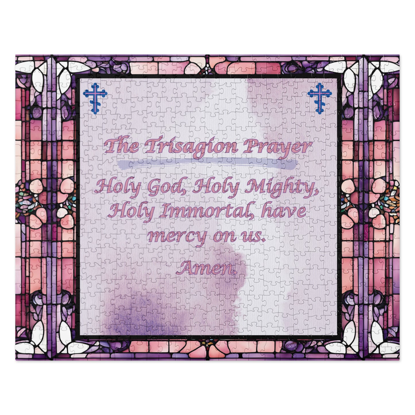 Orthodox Christmas Jigsaw Puzzle – The Trisagion Prayer, Stained Glass Design