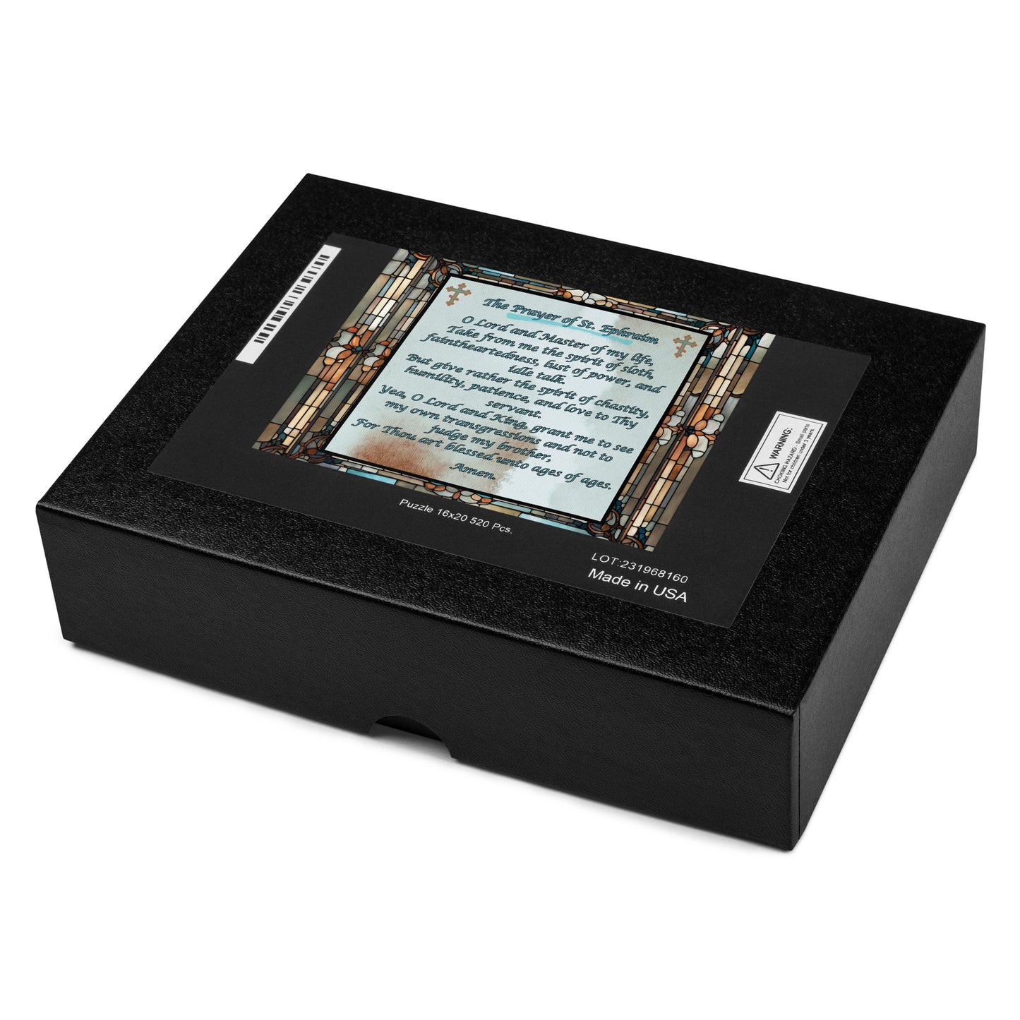 Orthodox Christmas Jigsaw Puzzle – Prayer of Saint Ephraim, Stained Glass Design