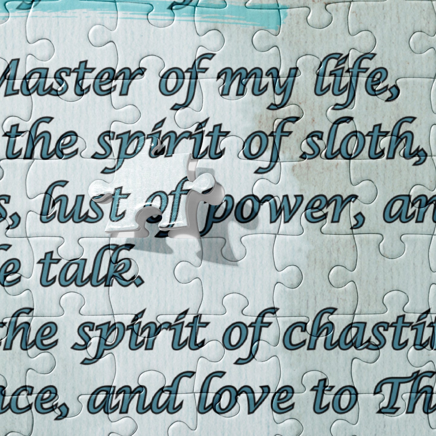 Orthodox Christmas Jigsaw Puzzle – Prayer of Saint Ephraim, Stained Glass Design