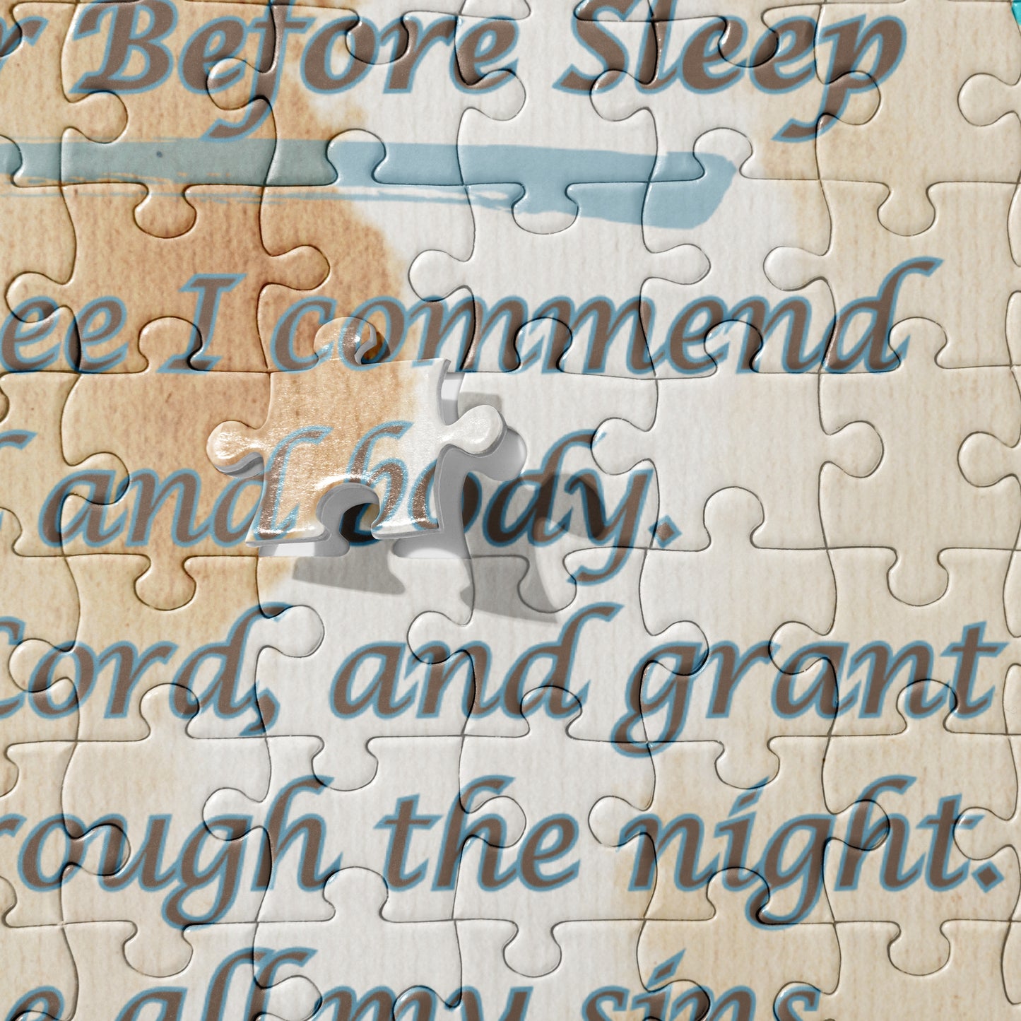 Orthodox Christmas Jigsaw Puzzle – Prayer Before Sleep, Stained Glass Design