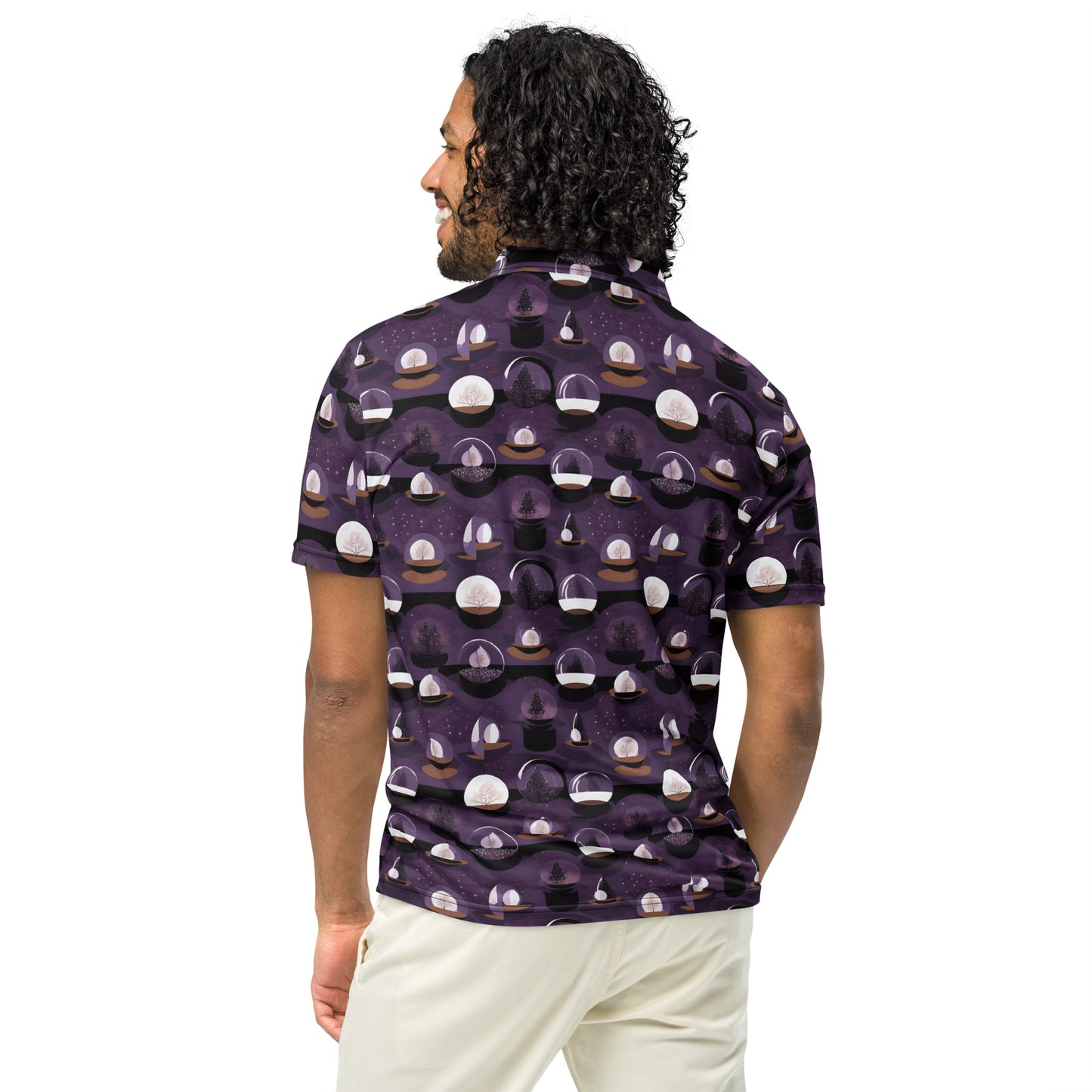PGP Holiday Twilighted Men’s Slim Fit Polo - Mid-Century Modern Inspired Print | Comfortable & Stylish