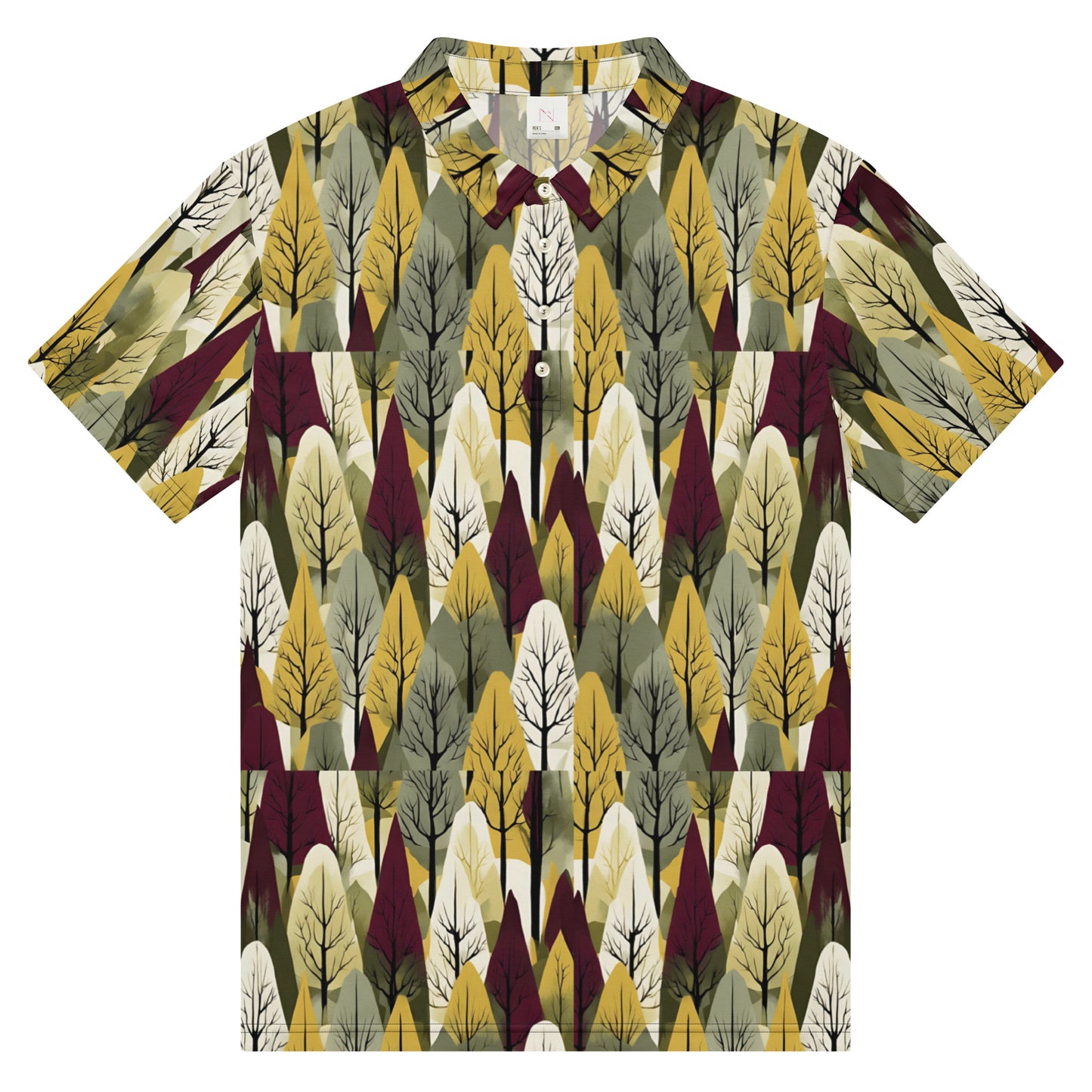 PGP Holiday First Snow Men’s Slim Fit Polo - Mid-Century Modern Inspired Print | Stylish & Comfortable