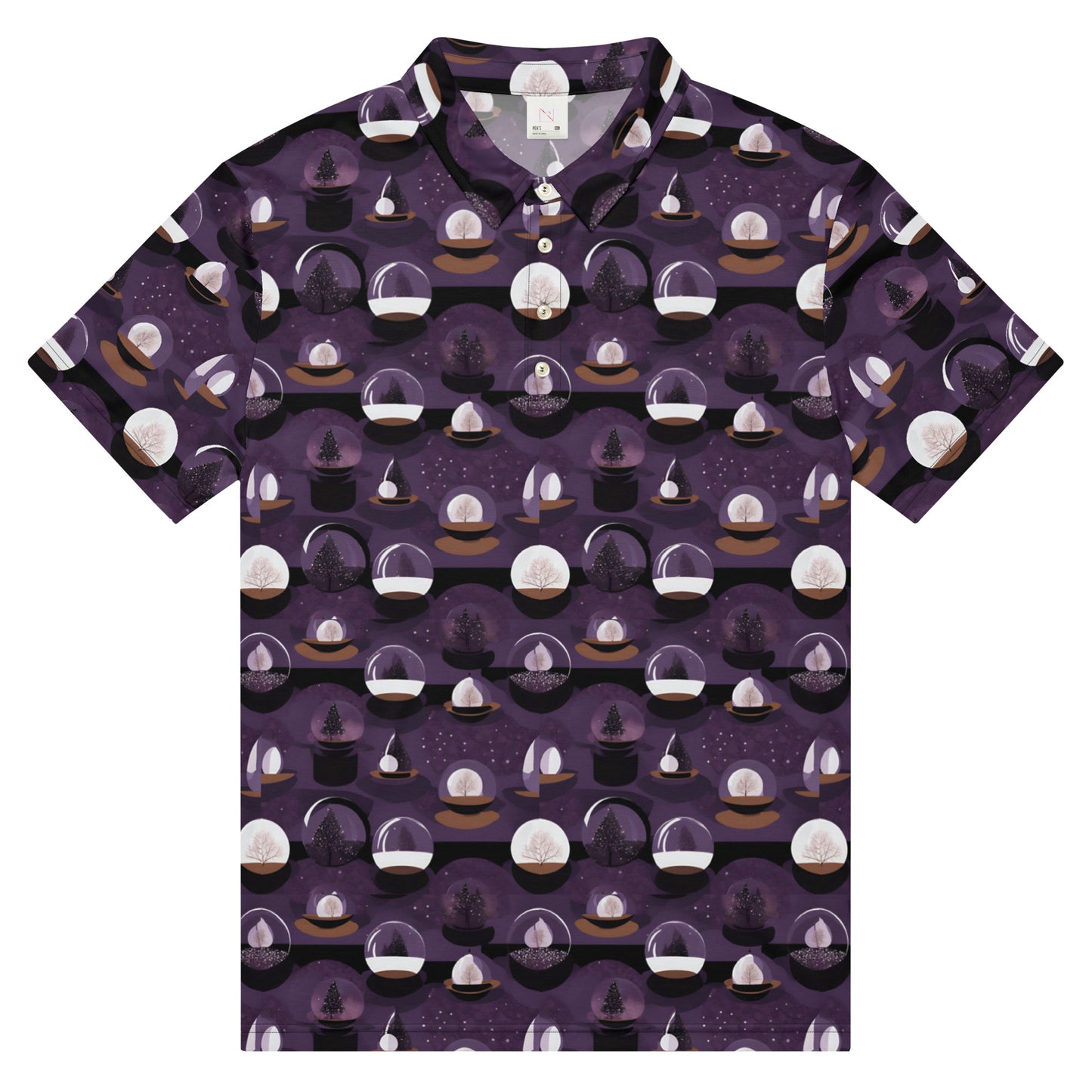 PGP Holiday Twilighted Men’s Slim Fit Polo - Mid-Century Modern Inspired Print | Comfortable & Stylish