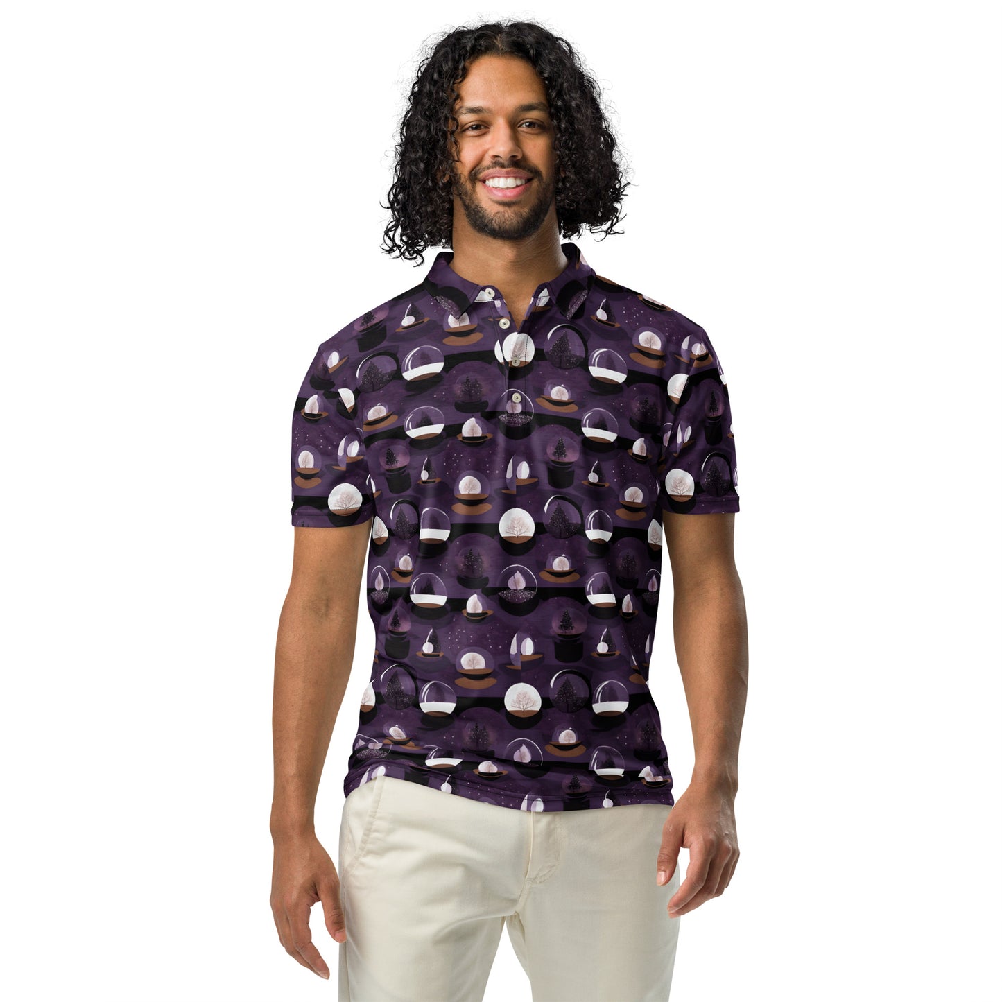 PGP Holiday Twilighted Men’s Slim Fit Polo - Mid-Century Modern Inspired Print | Comfortable & Stylish