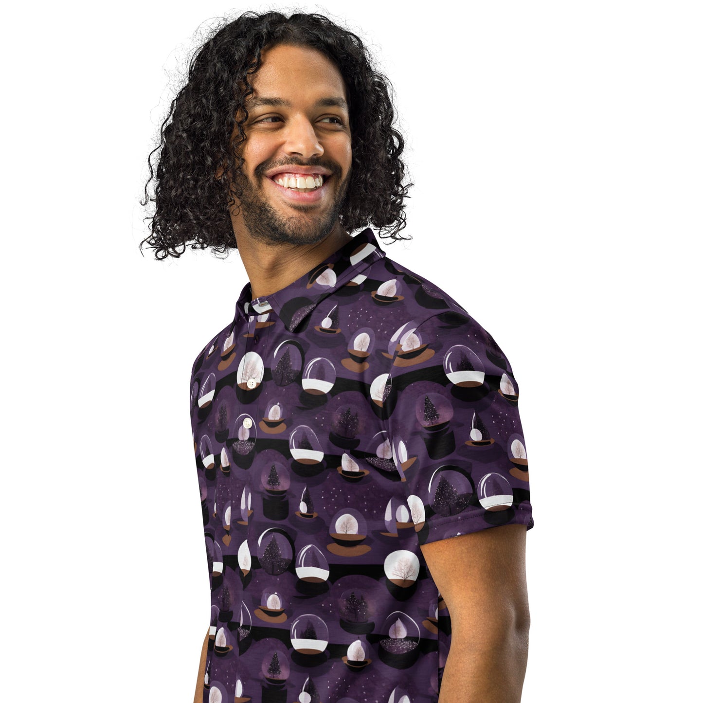 PGP Holiday Twilighted Men’s Slim Fit Polo - Mid-Century Modern Inspired Print | Comfortable & Stylish