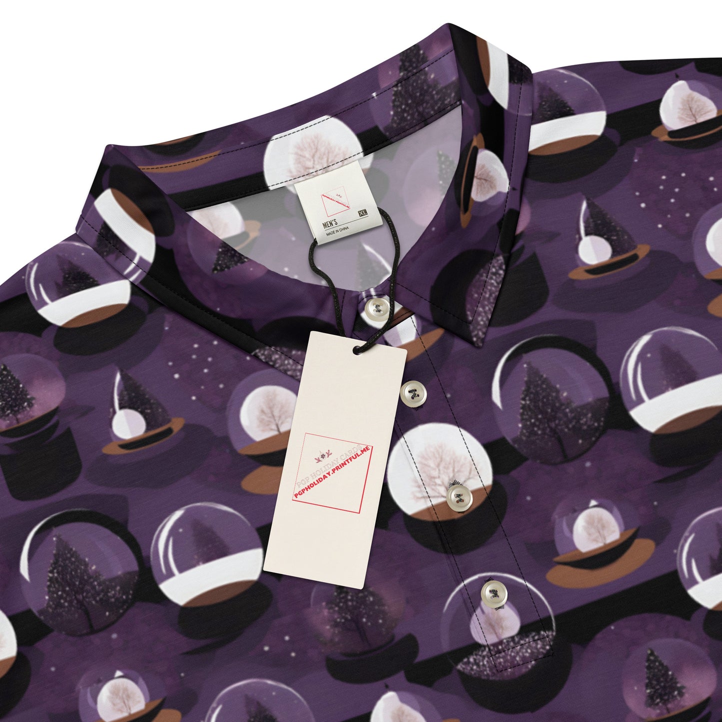 PGP Holiday Twilighted Men’s Slim Fit Polo - Mid-Century Modern Inspired Print | Comfortable & Stylish