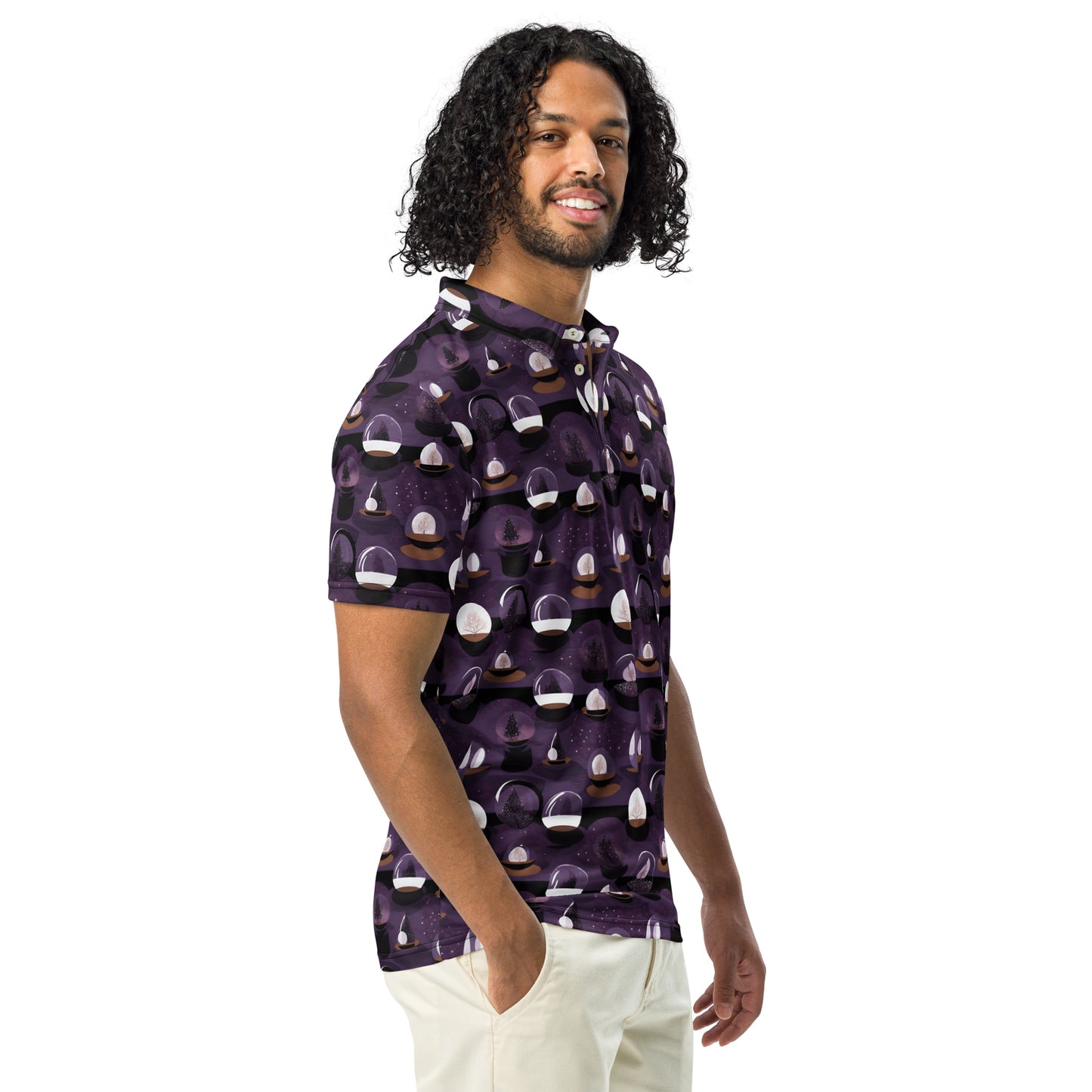 PGP Holiday Twilighted Men’s Slim Fit Polo - Mid-Century Modern Inspired Print | Comfortable & Stylish