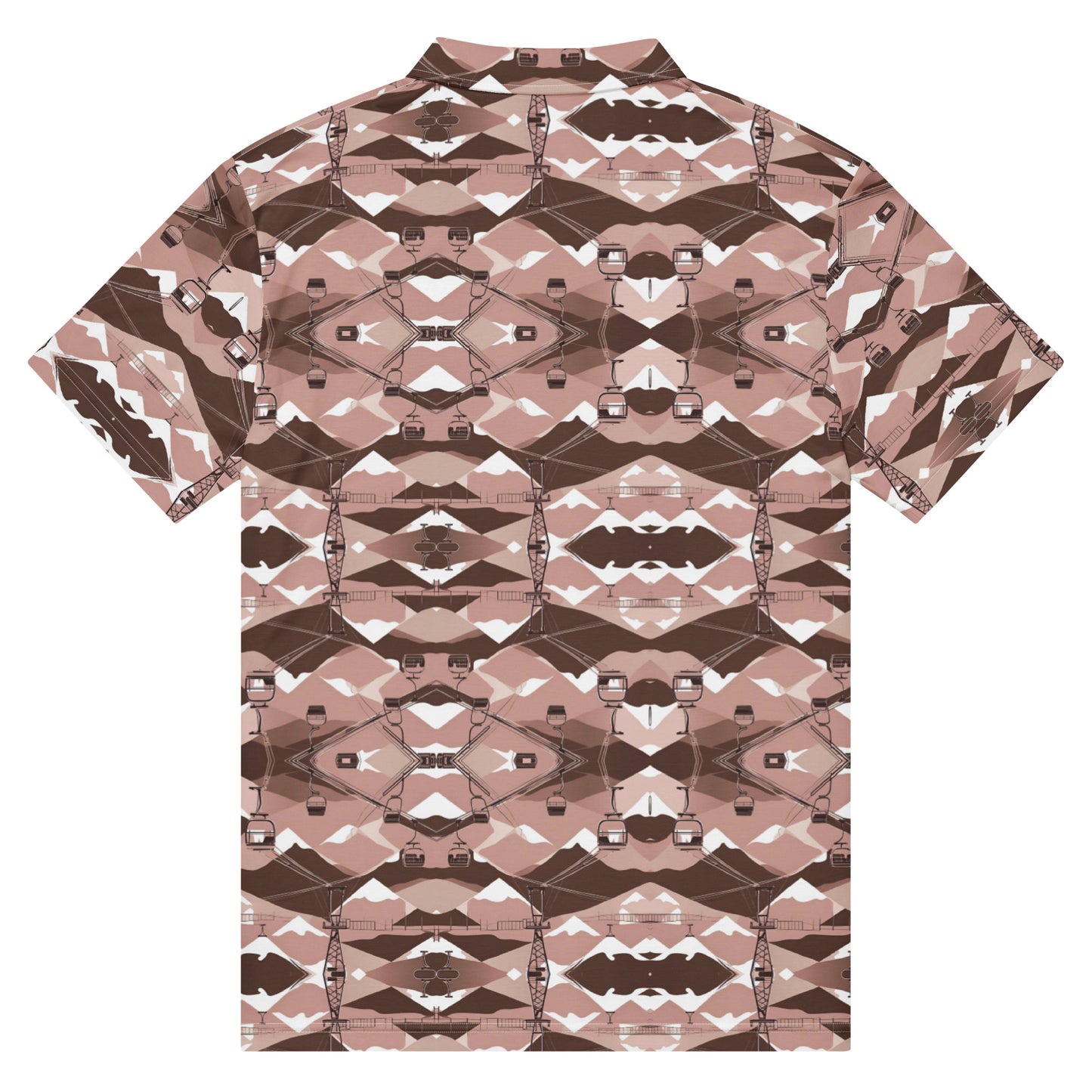 PGP Holiday Ski Lift Men’s Slim Fit Polo - Mid-Century Modern Inspired Ski Lift Print | Stylish & Comfortable