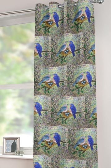 PGP Holiday Margeaux Bluebird Grommet Curtains (Small Size) – Elegant & Stylish Window Décor