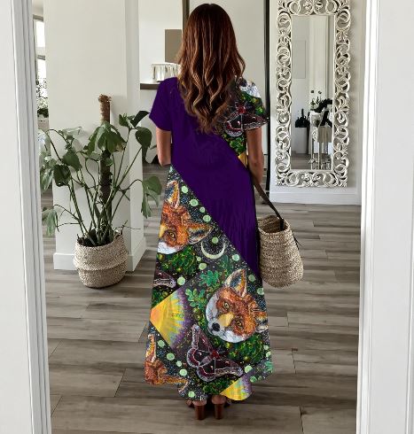 Margeaux Foxfire Long Dress - Dark Eminence Purple