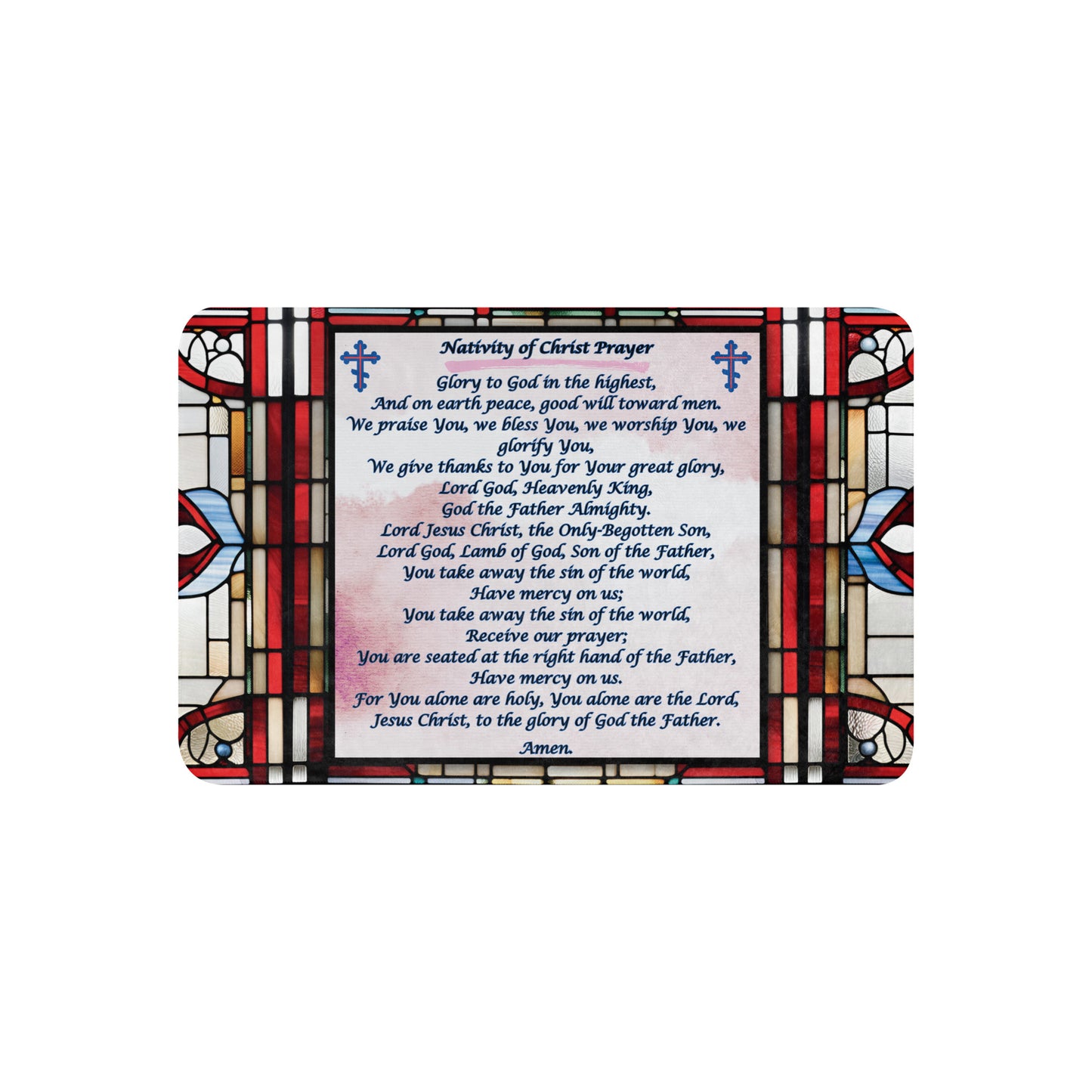 Orthodox Christmas Sherpa Blanket – Nativity of Christ Prayer, Stained Glass Design