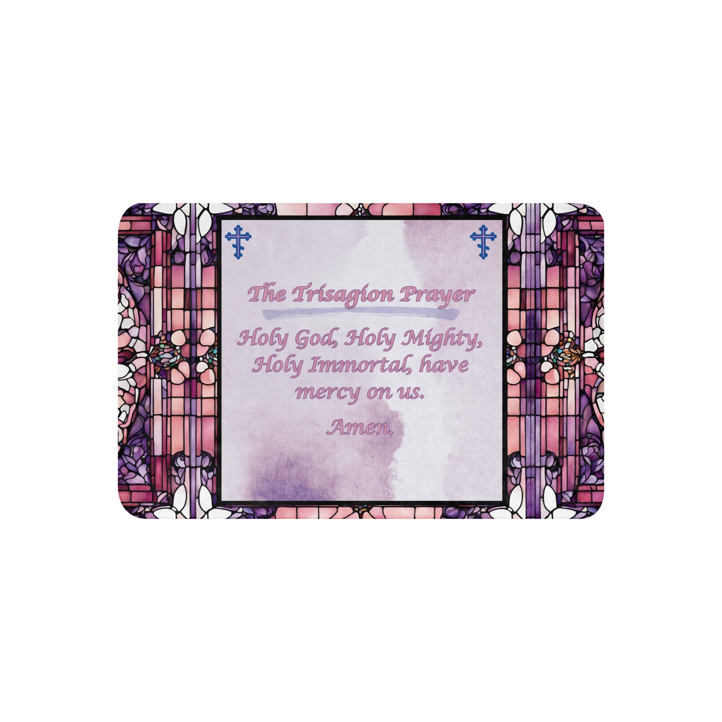 Orthodox Christmas Sherpa Blanket – The Trisagion Prayer, Stained Glass Design