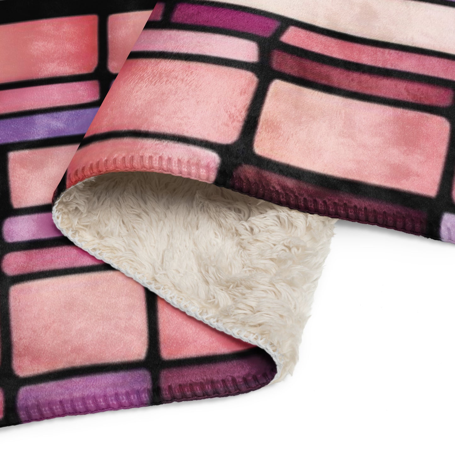 Orthodox Christmas Sherpa Blanket – The Trisagion Prayer, Stained Glass Design