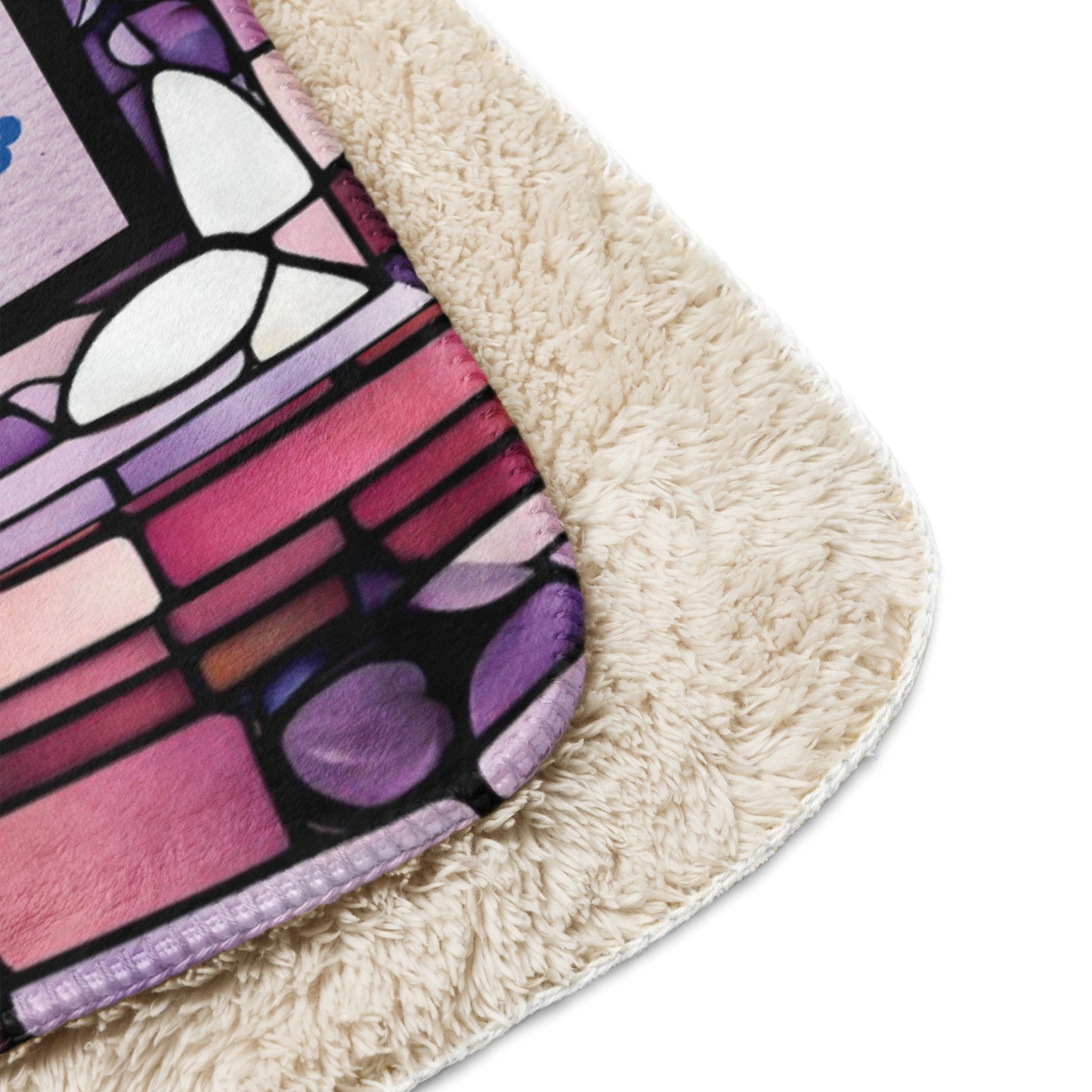 Orthodox Christmas Sherpa Blanket – The Trisagion Prayer, Stained Glass Design