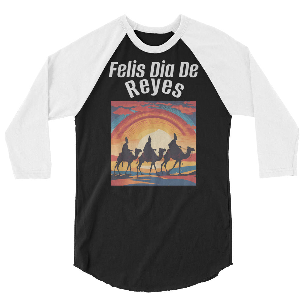 PGP Holiday Felis Día de Reyes 3/4 Sleeve Raglan Shirt – Soft Cotton Blend, Stylish Baseball-Inspired Design