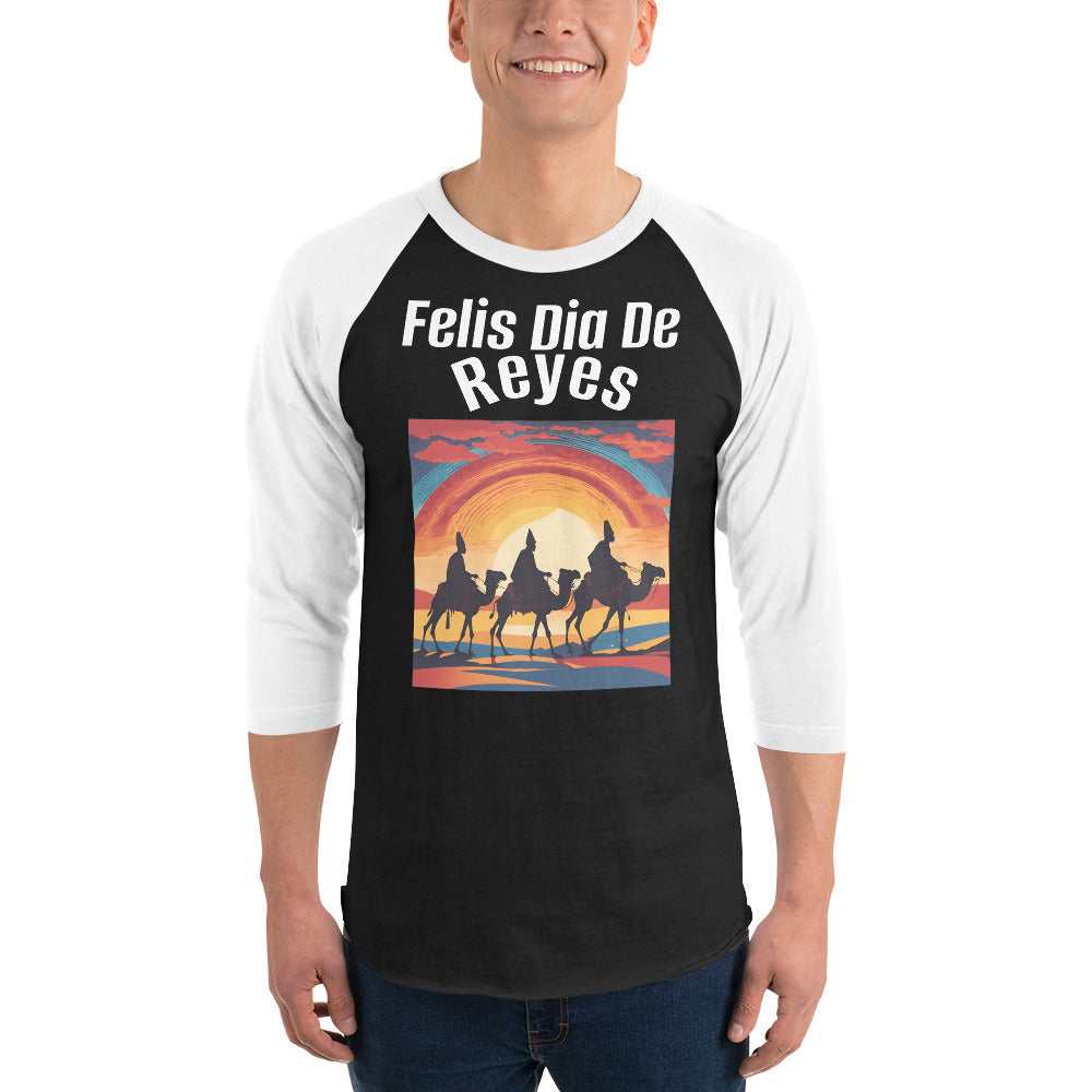 PGP Holiday Felis Día de Reyes 3/4 Sleeve Raglan Shirt – Soft Cotton Blend, Stylish Baseball-Inspired Design