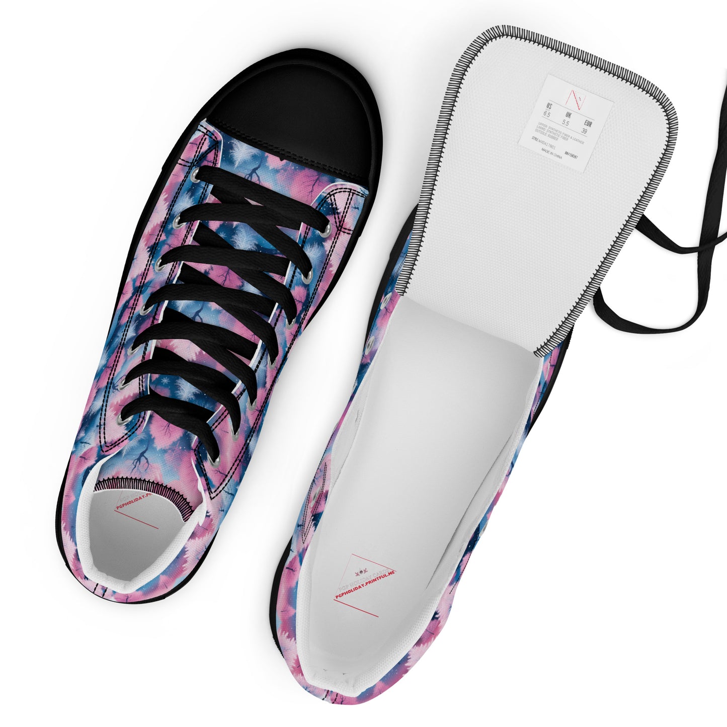 PGP Holiday Candy Gleam Women’s High Top Canvas Shoes – Festive Style & Comfort