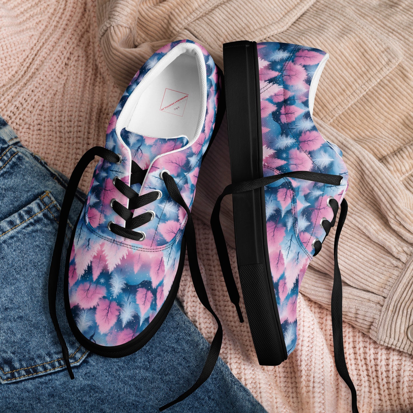 PGP Holiday Candy Gleam Women’s Lace-Up Canvas Shoes – Festive Comfort & Style