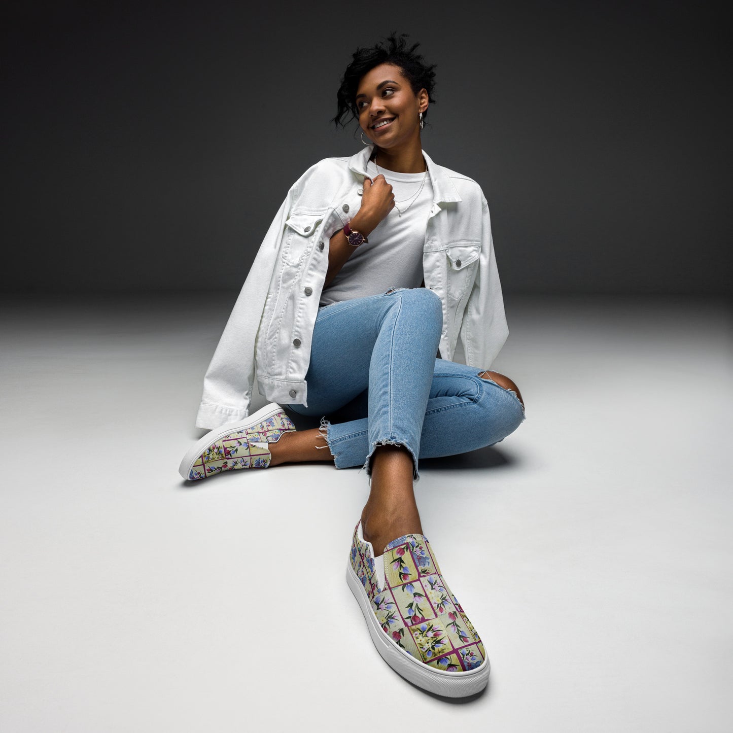 PGP Holiday Suzanne Bunny Garden Women’s Slip-On Canvas Shoes