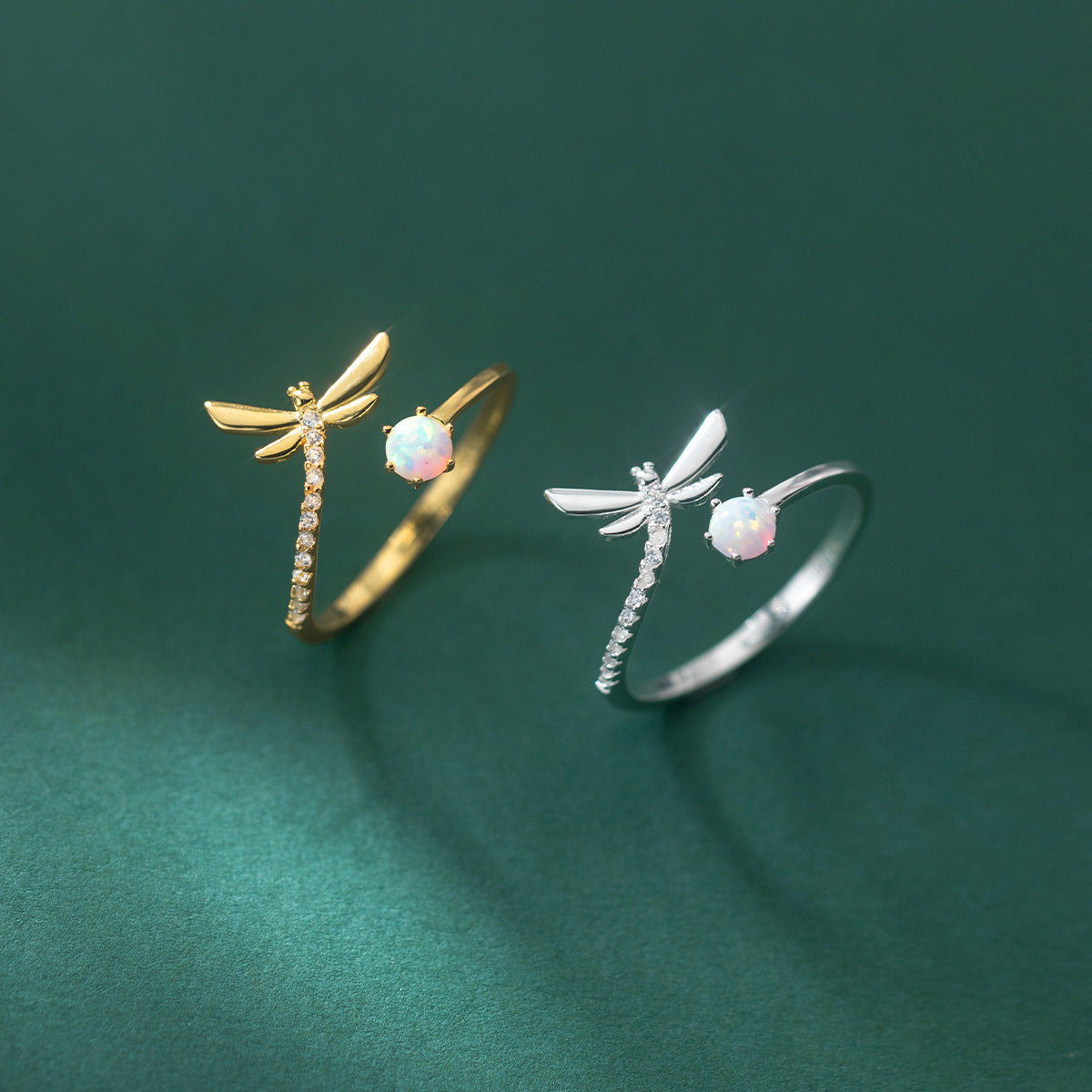 PGP Holiday | 925 Silver Opal Gang Drill Dragonfly Ring | Two Options