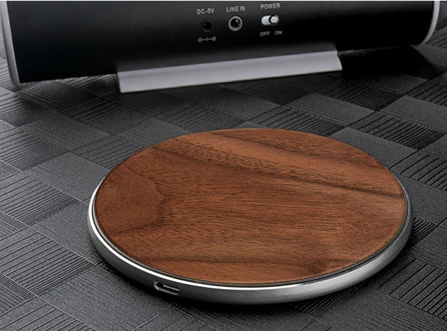 PGP Holiday | Modern Tech Meets Timeless Craftsmanship — Round Wooden Wireless Charger (15W Fast Charge)