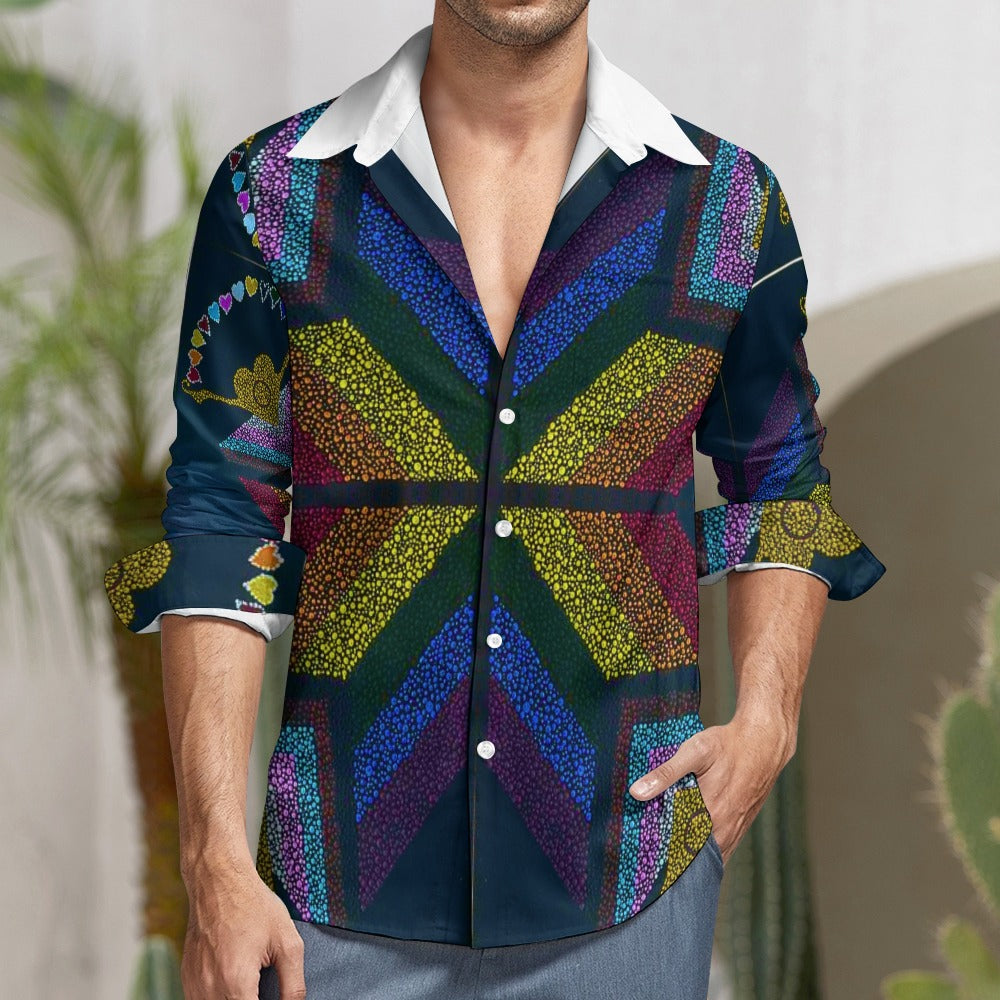 Margeaux Pride & Joy Peach Velvet V-Neck Shirt – Retro-Inspired Pride Comfort for Every Body