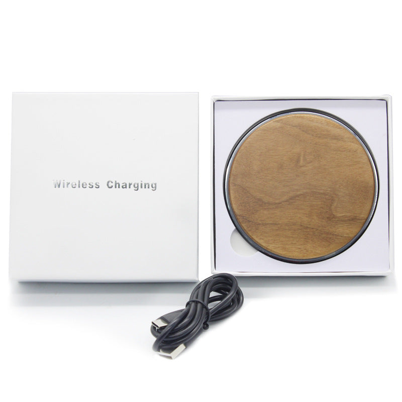 PGP Holiday | Modern Tech Meets Timeless Craftsmanship — Round Wooden Wireless Charger (15W Fast Charge)