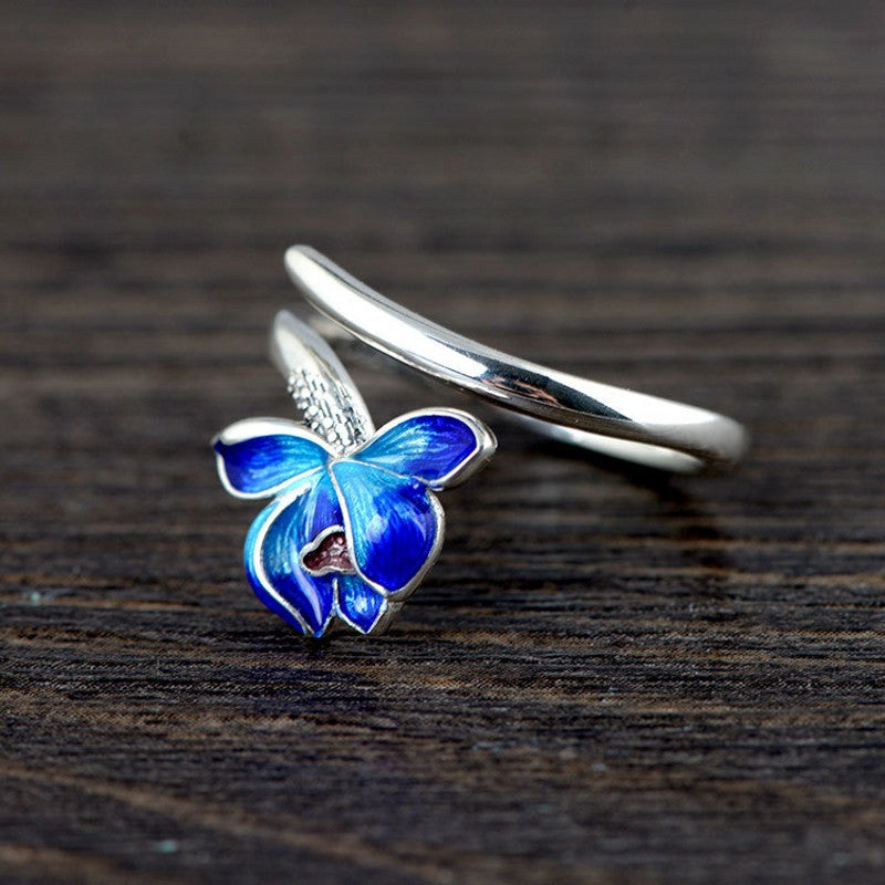PGP Holiday | Cloisonné Burnt Blue Lotus Ring