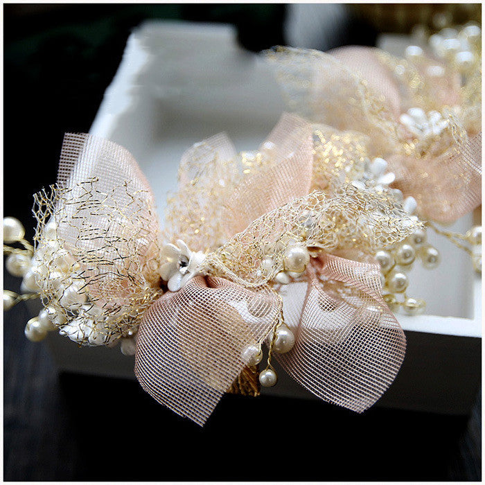 Tulle Flower Headdress Fairy Beauty Bride Hair Wedding