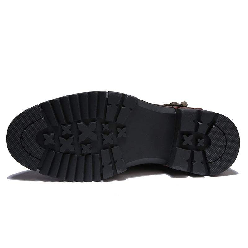 Outlaw Retro Wrinkle Genuine Leather Mens Boots