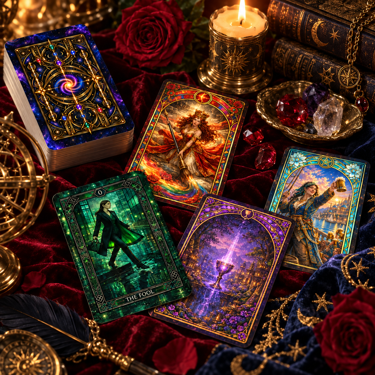 Tarot Deck – Deck of Meridara | 79-Card Illustrated Art Tarot