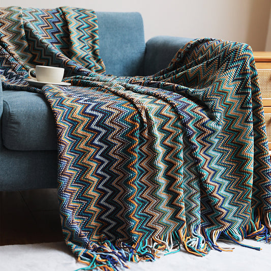PGP Holiday Artisan Comfort | Hand Crafted Bohemian Sofa Nap Blanket - Cross Border Knitting