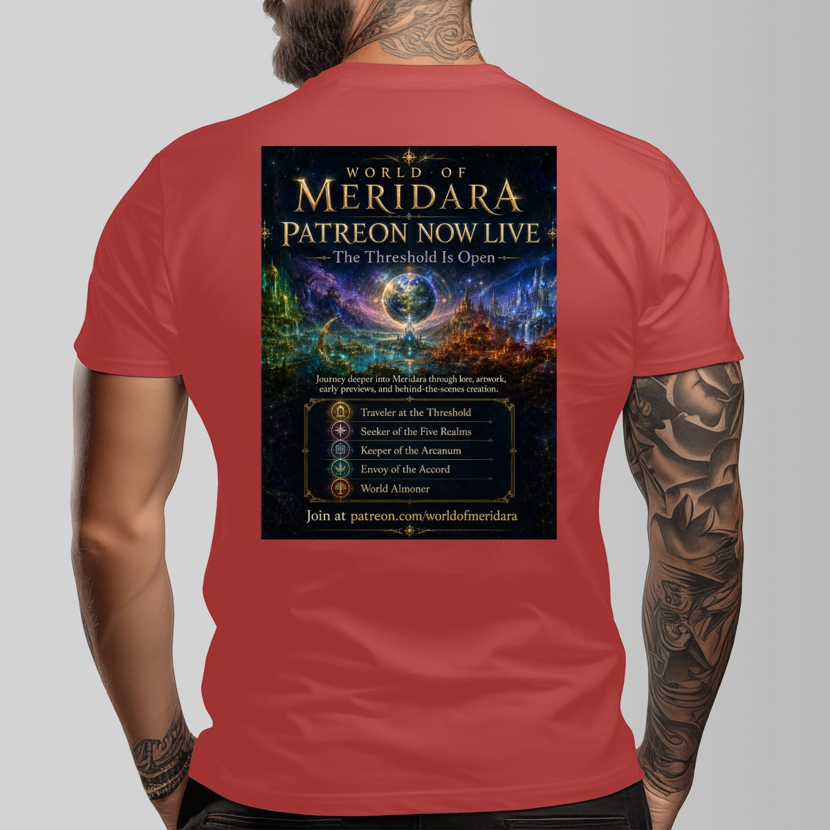 World of Meridara First Edition 2026 Collector's T-Shirt | Official Fantasy Graphic Tee | Exclusively Distributed by PGP Holiday