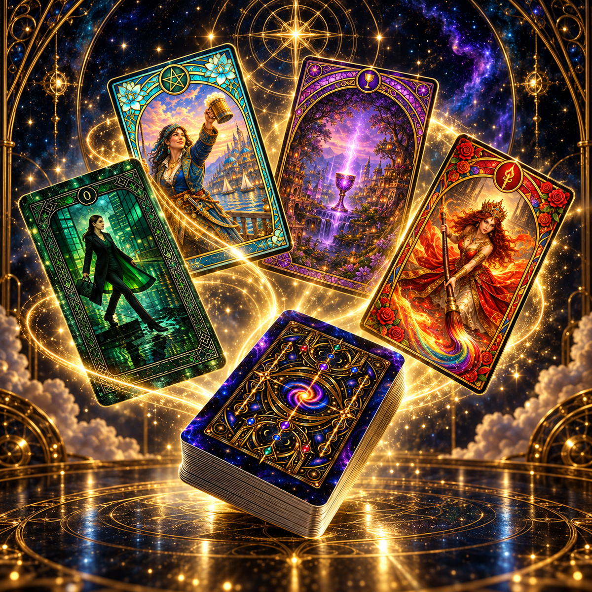 Tarot Deck – Deck of Meridara | 79-Card Illustrated Art Tarot