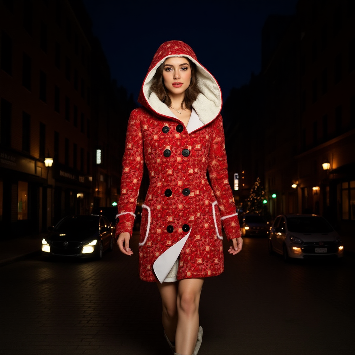 PGP Holiday After Hours Hooded Double-Breasted Winter Coat With Fleece - Voted #1