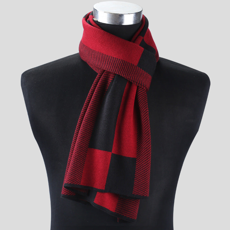PGP Holiday | Men’s Hand-Knitted Modern Plaid Closer Scarf