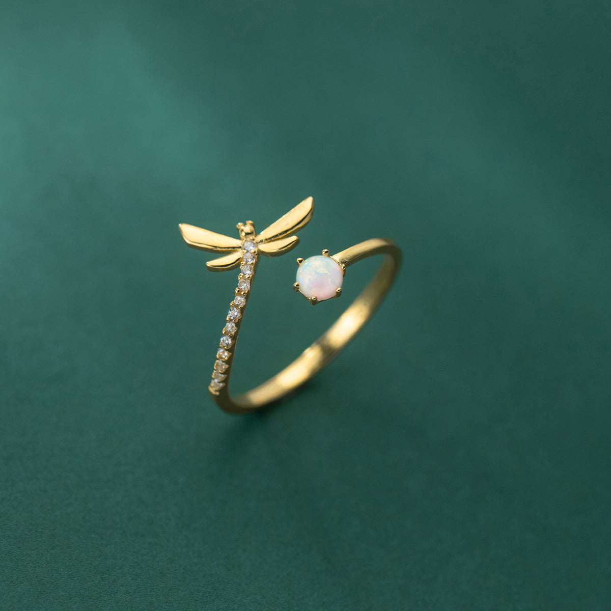 PGP Holiday | 925 Silver Opal Gang Drill Dragonfly Ring | Two Options