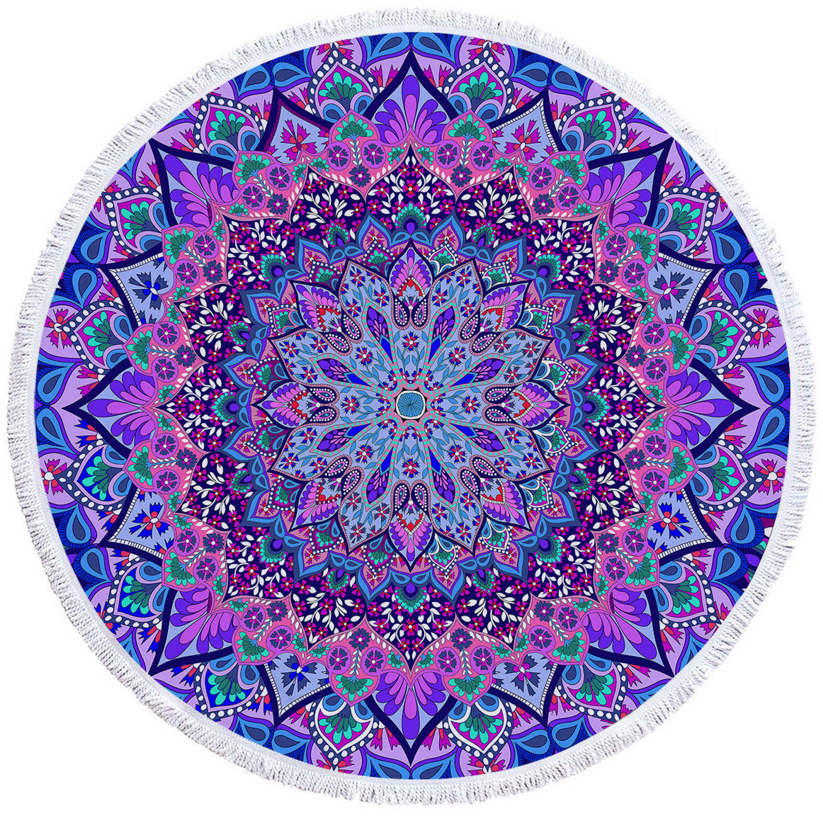 Mermaidcore Coral Radiance Round Microfiber Beach Towel