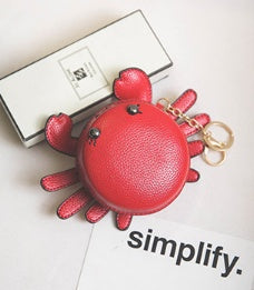 Crab Shaped Leather Coin Purse – Cute Ocean-Inspired Wallet | 9.5x9.5cm