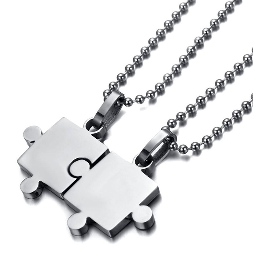 PGP Holiday | GALENTINE / BROLENTINE Titanium Puzzle Pendant Necklace Set