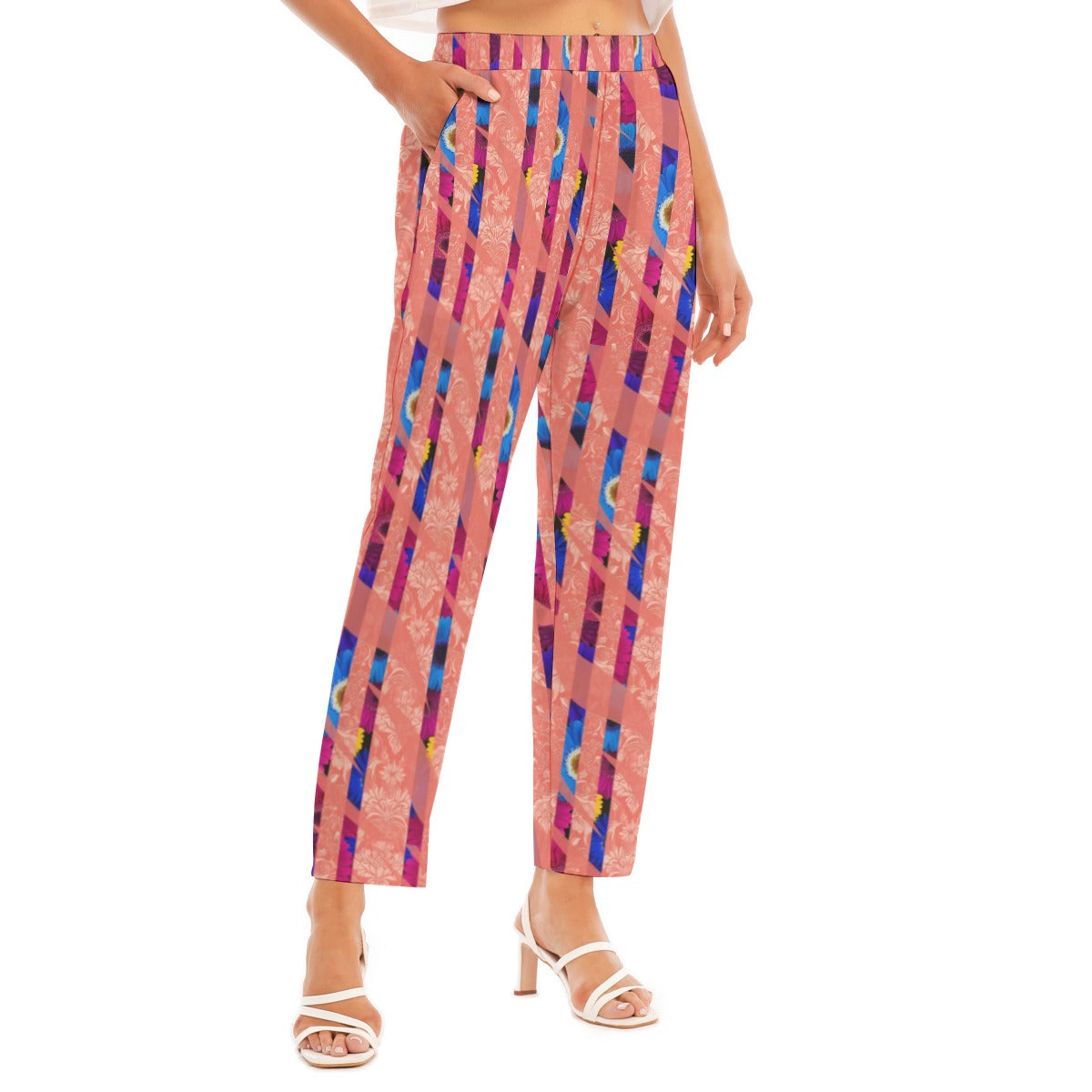 PGP Holiday Women's Bold Bloom Loose Straight-leg Pants with Four-way Stretch