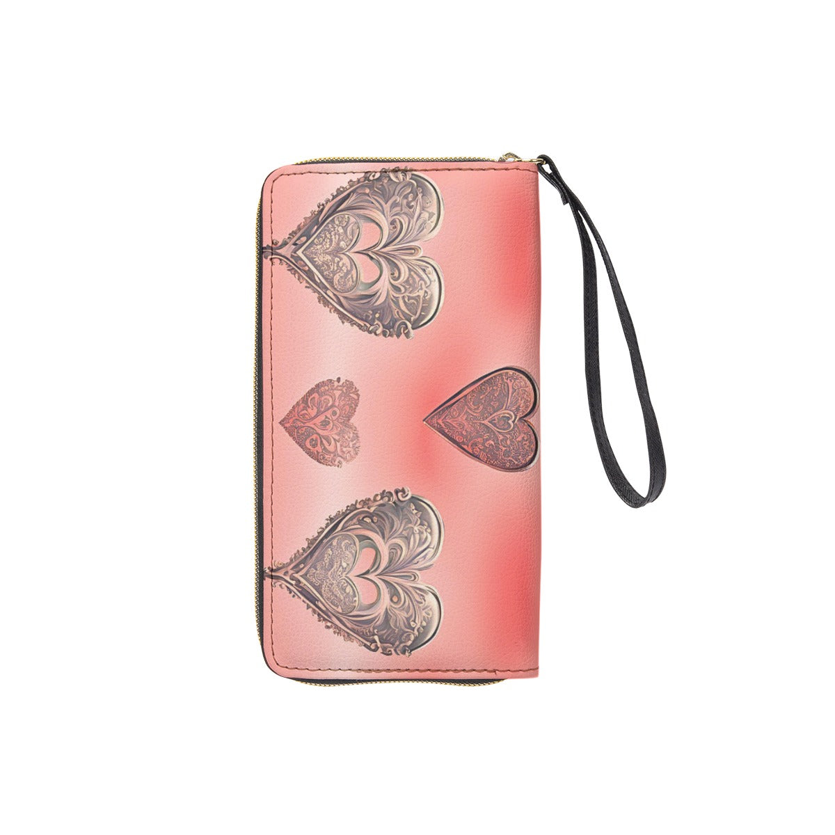PGP Holiday She Prefers Silver Line - Coral - Folio Wallet with Wrist Strap