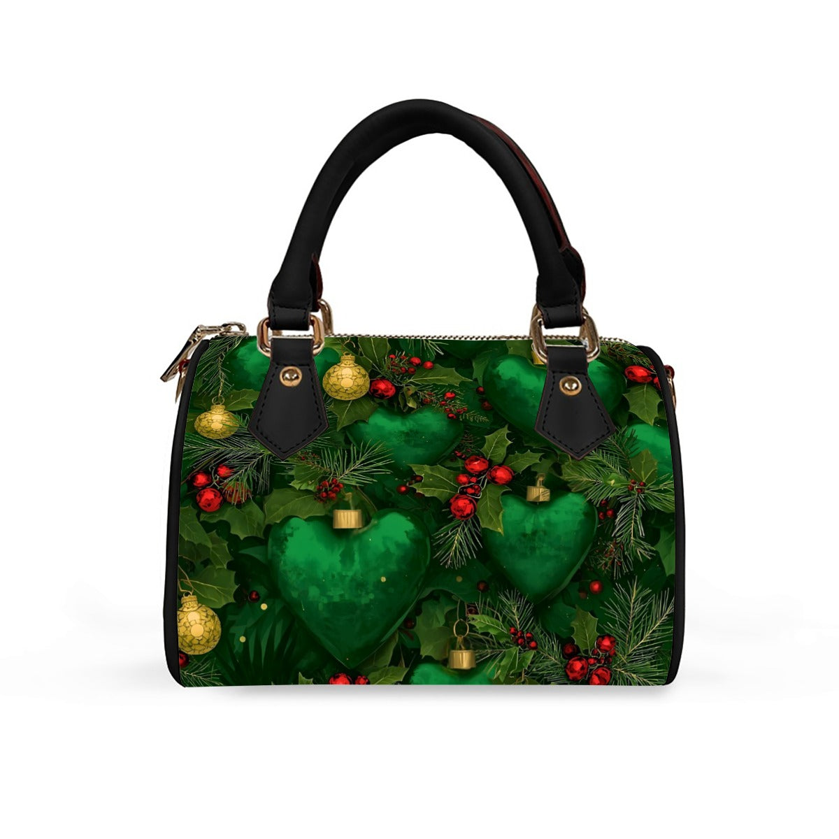 PGP Holiday 2025 Evergreen Heart Classic Barrel-Shaped Animal-Free Leather Handbag — Voted #1