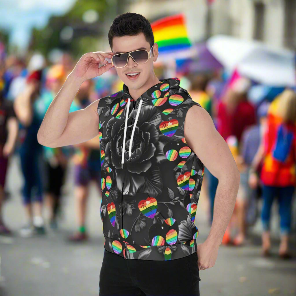 PGP Holiday Suzanne Pride 2025 Men's Zipper-Up Sleeveless Hoodie