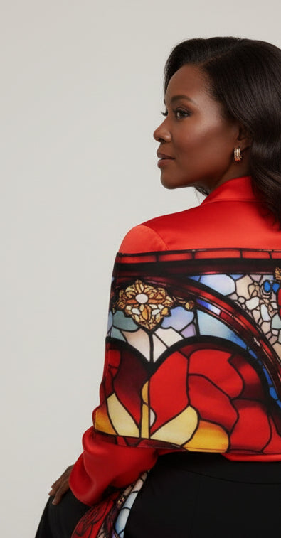 Valenedit | Glassworks IV Scarf — Stained-Glass Inspired Paris Chiffon